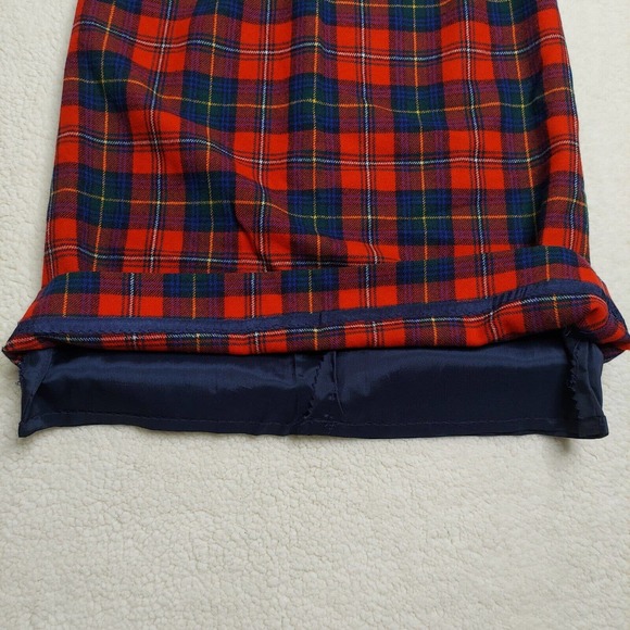 Vintage Pendleton Plaid Wool Skirt Sz 8 26 W Authentic Boyd Tartan Red Made USA - Picture 5 of 10